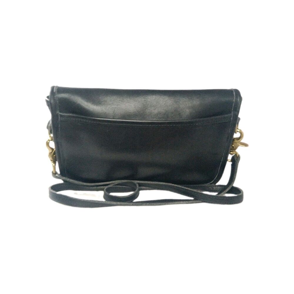 Vintage Coach Pocket Purse 9755 Black Leather Crossbody Black USA - Picture 3 of 8